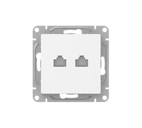 Механизм розетки EKF RJ45 - 2шт, (cat5), белый Эпика UP1-SOW-2RJ45-5