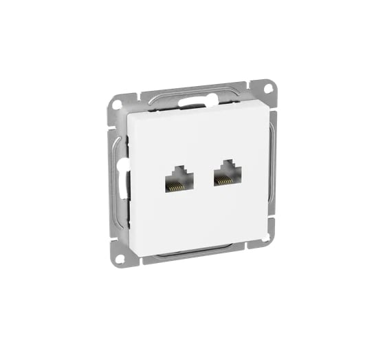 Механизм розетки EKF RJ45 - 2шт, (cat5), белый Эпика UP1-SOW-2RJ45-5