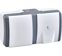 1-клавишный выключатель+розетка с крышкой без заземления MONO ELECTRIC Octans, IP54 154-020001-185