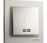 Одноклавишный выключатель с подсветкой Despina, серебро 102-212125-101