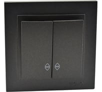 Двухклавишный проходной выключатель MONO ELECTRIC Despina, графит 102-202023-111