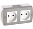 2-я розетка MONO ELECTRIC Octans, без заземления, серая 104-020006-121 1