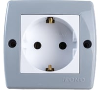 Розетка MONO ELECTRIC Octans, с заземлением, серая 104-020007-117