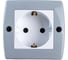 Розетка MONO ELECTRIC Octans, с заземлением, серая 104-020007-117 1