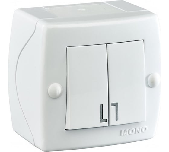 2-клавишный выключатель MONO ELECTRIC Octans, белый 104-010101-102