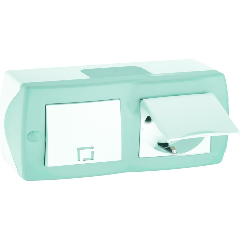 1-клавишный выключатель+розетка с крышкой с заземлением MONO ELECTRIC ...
