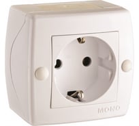 Розетка MONO ELECTRIC Octans, с заземлением, белая 104-010107-117