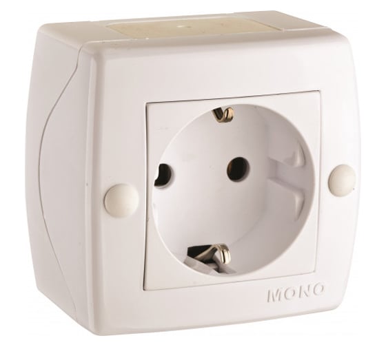 Розетка MONO ELECTRIC Octans, с заземлением, белая 104-010107-117 1