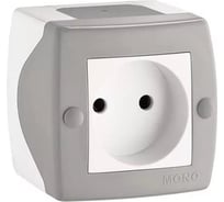 Розетка MONO ELECTRIC Octans, без заземления, серая 104-020006-116