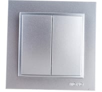 Двухклавишный выключатель MONO ELECTRIC Despina, серебро 102-212125-102