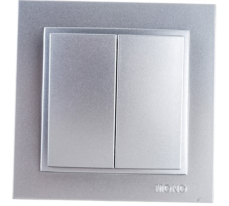 Двухклавишный выключатель MONO ELECTRIC Despina, серебро 102-212125-102