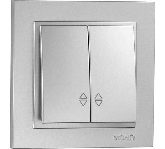 Двухклавишный проходной выключатель MONO ELECTRIC Despina, серебро 102-212123-111 1