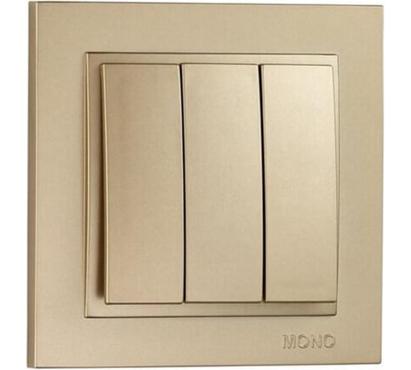 Трехклавишный выключатель MONO ELECTRIC Despina, титан 102-222222-114