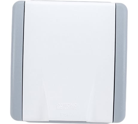 Розетка с крышкой MONO ELECTRIC Octans, с заземлением, IP54 154-020007-117, серый