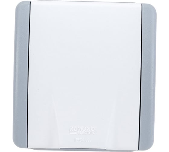Розетка с крышкой MONO ELECTRIC Octans, с заземлением, IP54 154-020007-117, серый