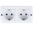 2-я розетка MONO ELECTRIC Octans, с заземлением, белая 104-010107-120 1