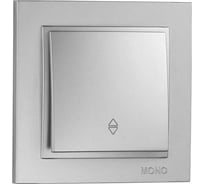 Одноклавишный проходной выключатель MONO ELECTRIC Despina, серебро 102-212125-109