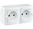 2-я розетка MONO ELECTRIC Octans, без заземления, белая 104-010106-121 1
