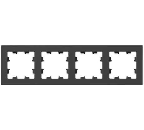 Рамка EKF Эпика 4-местная, чёрная, пластик UP1-FPB-04