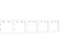 Рамка EKF Эпика 5-местная, белая, пластик UP1-FPW-05
