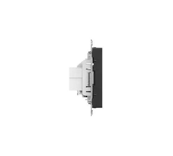 Механизм розетки TV+RJ45 EKF Эпика (cat5), чёрный UP1-SOB-TV+RJ