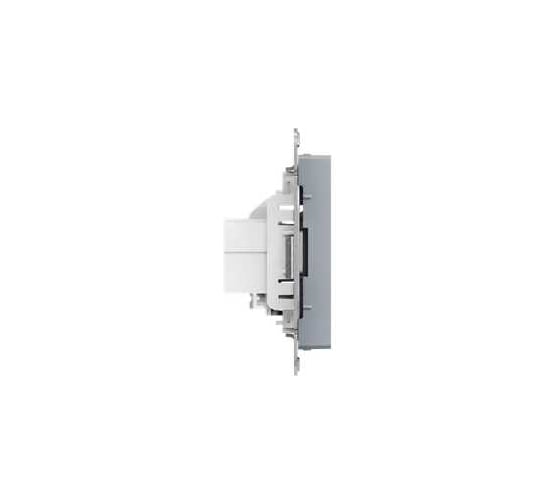 Механизм розетки TV+RJ45 EKF Эпика (cat5), алюминий UP1-SOA-TV+RJ