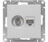 Механизм розетки TV+RJ45 EKF Эпика (cat5), алюминий UP1-SOA-TV+RJ 5