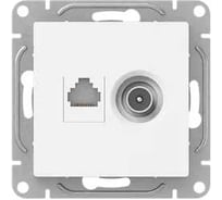 Механизм розетки TV+RJ45 EKF Эпика (cat5), белый UP1-SOW-TV+RJ