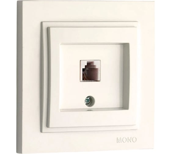 Телефонная розетка MONO ELECTRIC Despina Rj45, Cat3, слоновая кость 102-010005-124 1