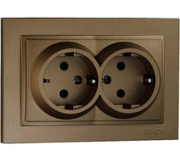 Двойная розетка MONO ELECTRIC Despina, с заземлением, бронза 102-232304-120