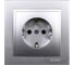 Розетка MONO ELECTRIC Despina, с заземлением, серебро 102-212121-117 1