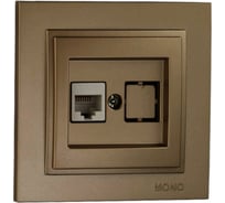 Компьютерная розетка MONO ELECTRIC Despina, Rj45, Cat6, бронза 102-232305-125