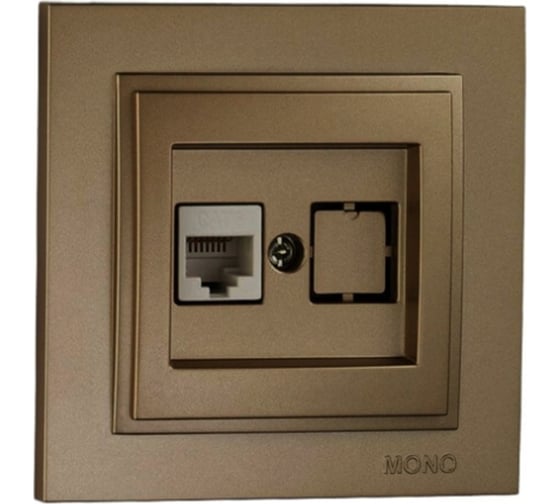 Компьютерная розетка MONO ELECTRIC Despina, Rj45, Cat6, бронза 102-232305-125