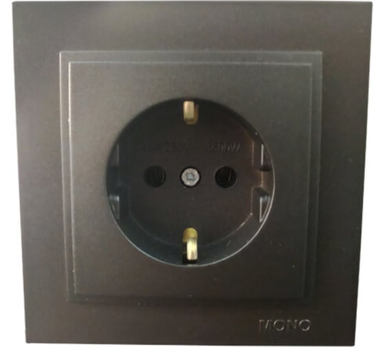Розетка MONO ELECTRIC Despina, с заземлением, графит 102-202021-117 1
