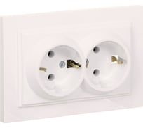 Двойная розетка MONO ELECTRIC Despina, с заземлением, слоновая кость 102-010004-120