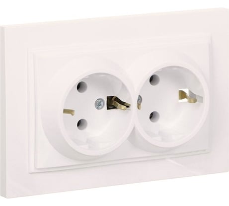 Двойная розетка MONO ELECTRIC Despina, с заземлением, слоновая кость 102-010004-120