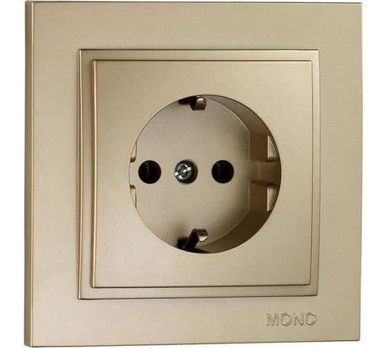 Розетка MONO ELECTRIC Despina, с заземлением, титан 102-222221-117 1