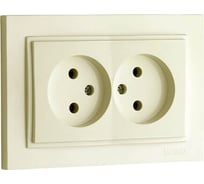2-я розетка MONO ELECTRIC Despina, без земли, крем 102-170005-121