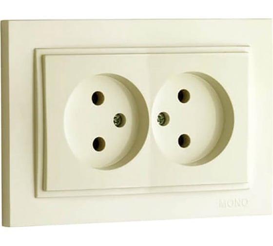 2-я розетка MONO ELECTRIC Despina, без земли, крем 102-170005-121 1