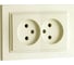 2-я розетка MONO ELECTRIC Despina, без земли, крем 102-170005-121 1