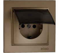 Розетка с крышкой MONO ELECTRIC Despina, с заземлением, бронза 102-232321-118