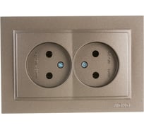2-я розетка MONO ELECTRIC Despina, без земли, бронза 102-232305-121