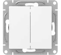 Механизм выключателя EKF Эпика двухклавишный, кнопочный, белый UP1-SWW-23