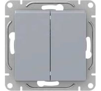 Механизм выключателя EKF Эпика двухклавишный, перекрёстный, алюминий UP1-SWA-22