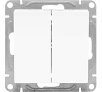 Механизм выключателя EKF Эпика двухклавишный, проходной, белый UP1-SWW-21