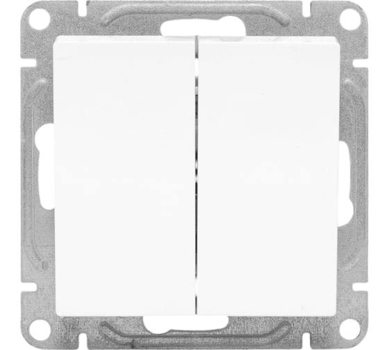 Механизм выключателя EKF Эпика двухклавишный, проходной, белый UP1-SWW-21 1