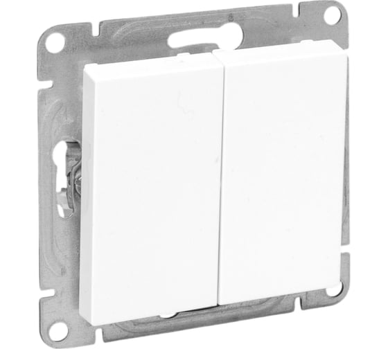 Механизм выключателя EKF Эпика двухклавишный, белый UP1-SWW-20 1