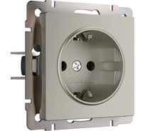 Розетка с заземлением и шторками Werkel W1271104 (дымчатый) a069463