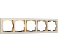 Рамка из пластика на 5 постов Werkel Snabb WL03-Frame-05-ivory-GD (слоновая кость) a035251