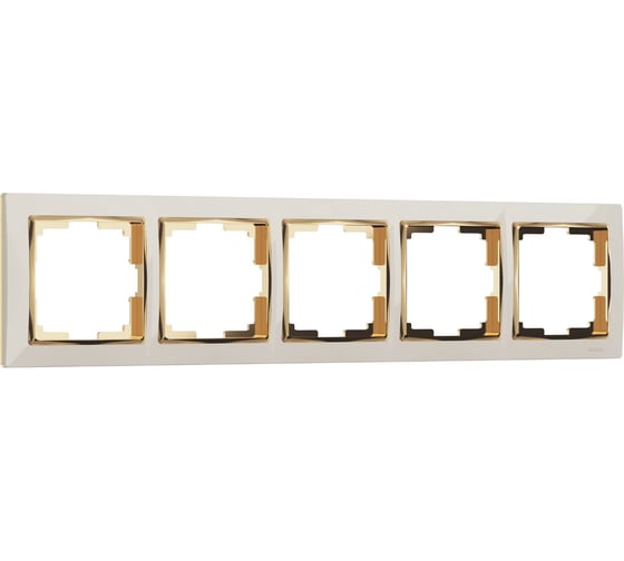 Рамка из пластика на 5 постов Werkel Snabb WL03-Frame-05-ivory-GD (слоновая кость) a035251